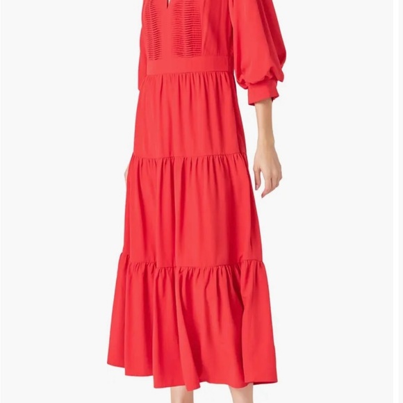 Endless Rose Vibrant  Pintuck Three-Quarter Sleeve Midi Dress  M - Picture 3 of 16